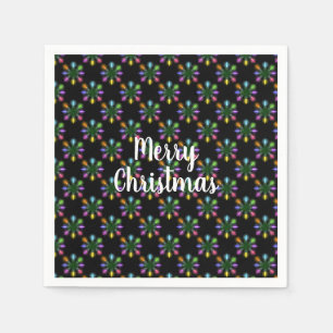 Christmas holiday light snowflake design napkin