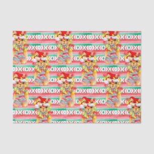 Christmas holiday Llama watercolor pattern Tissue Paper