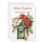Christmas Holiday Mailbox Floral Monogram No-Photo