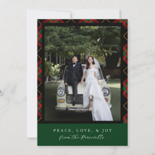 Christmas Holiday Merry and Married Newlywed Plaid