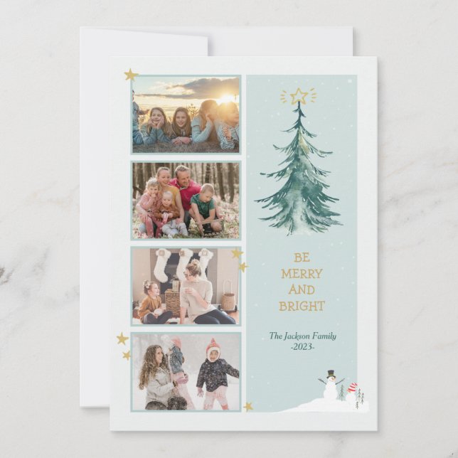 Christmas Holiday Minimalist Modern Greeting Card (Front)