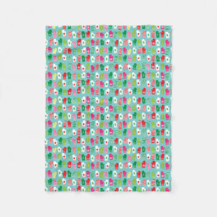 Christmas Holiday Mittens Pattern Fleece Blanket