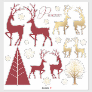 Christmas Holiday Modern Elements Red Gold