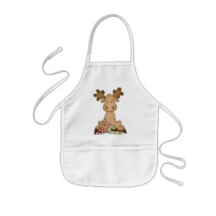 Christmas Holiday Moose kids apron