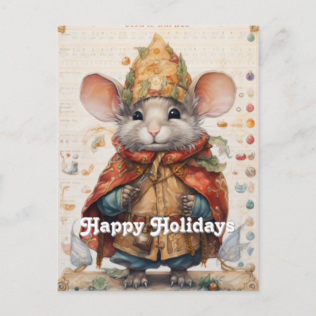 Christmas Holiday Mouse 22 Collage Postcard (Front)
