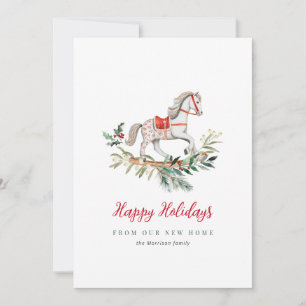 Christmas holiday moving announcement card