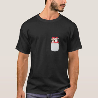 Christmas Holiday Mr and Mrs Santa Claus In A Pock T-Shirt