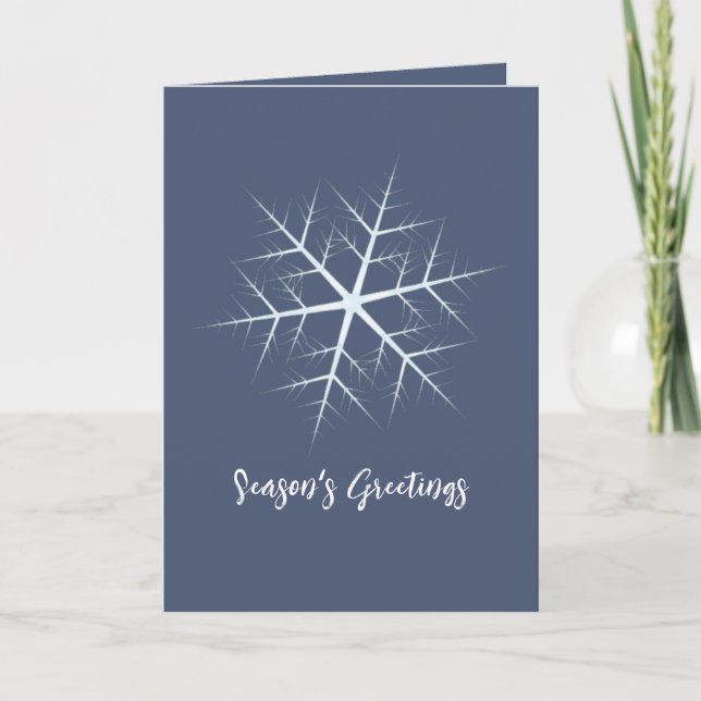 Christmas Holiday Navy Blue Simple Snowflake Card (Front)