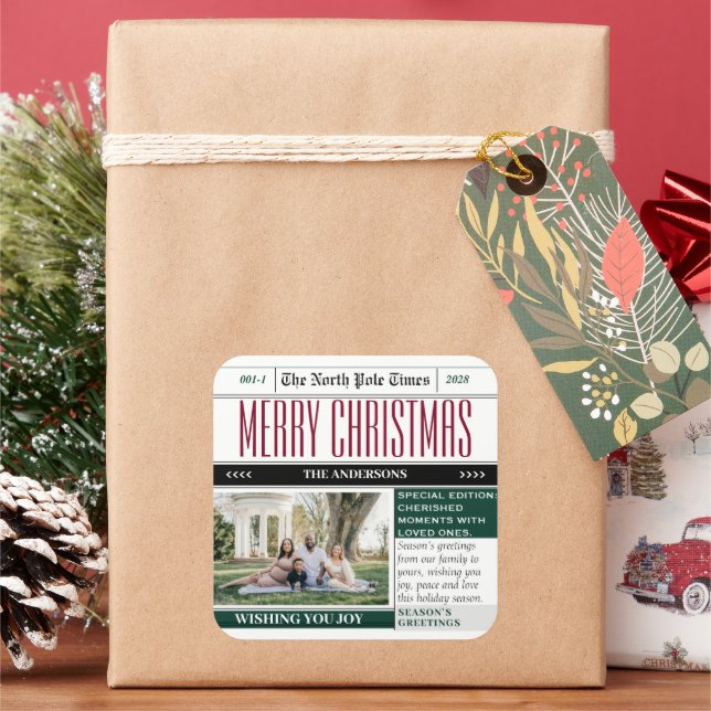 Christmas Holiday Newspaper themed Sticker (Holiday)