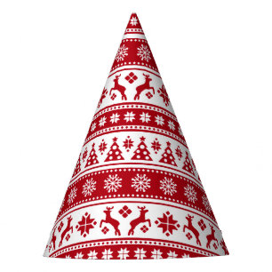 Christmas Holiday Nordic Pattern Cozy Party Hat