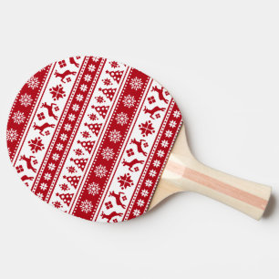 Christmas Holiday Nordic Pattern Cozy Ping Pong Paddle