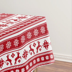 Christmas Holiday Nordic Pattern Cozy Tablecloth