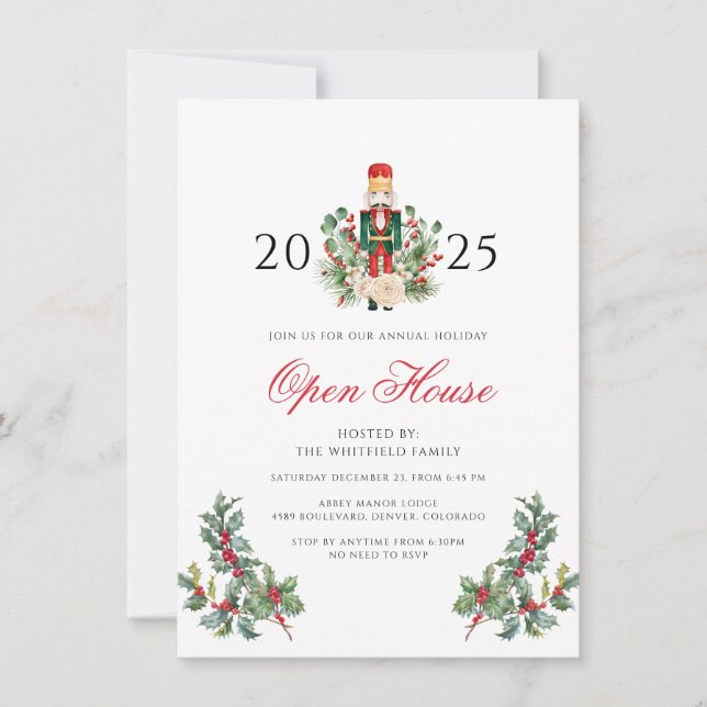Christmas Holiday Nutcracker Open House Party Invitation (Front)