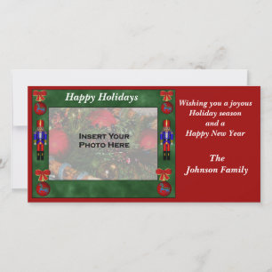 Christmas Holiday Nutcracker Ornament Photo Card