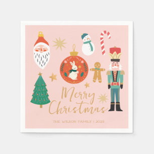 Christmas Holiday Nutcracker Santa Cookie Napkin