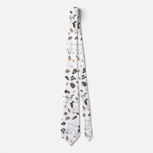 Christmas Holiday Oh Deer Reindeer SeamlessPattern Tie
