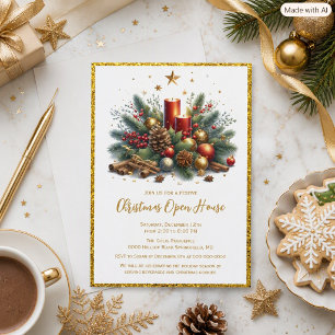 Christmas Holiday Open House Festive Party Invitation