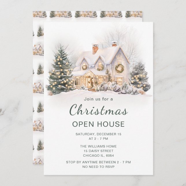Christmas Holiday Open House Invitation (Front/Back)