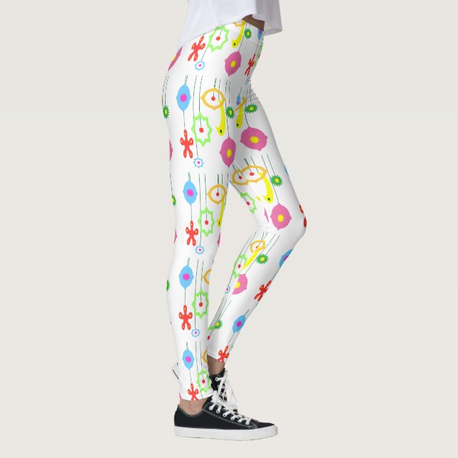 Christmas Holiday Ornament Pattern Leggings (Right)