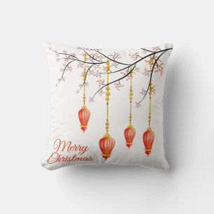 Christmas Holiday Ornament w/ branch 2 sided Throw Pillow