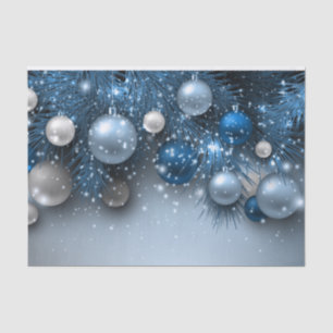 Christmas Holiday Ornaments - Blues Tissue Paper