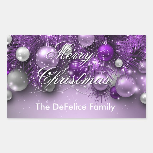 Christmas Holiday Ornaments - Purples Sticker (Front)