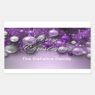 Christmas Holiday Ornaments - Purples Sticker