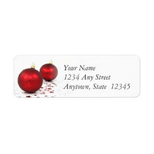 Christmas Holiday Ornaments Return Address Labels