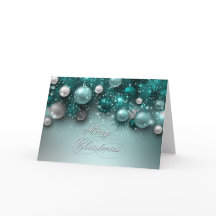 Christmas Holiday Ornaments - Teal - Customize