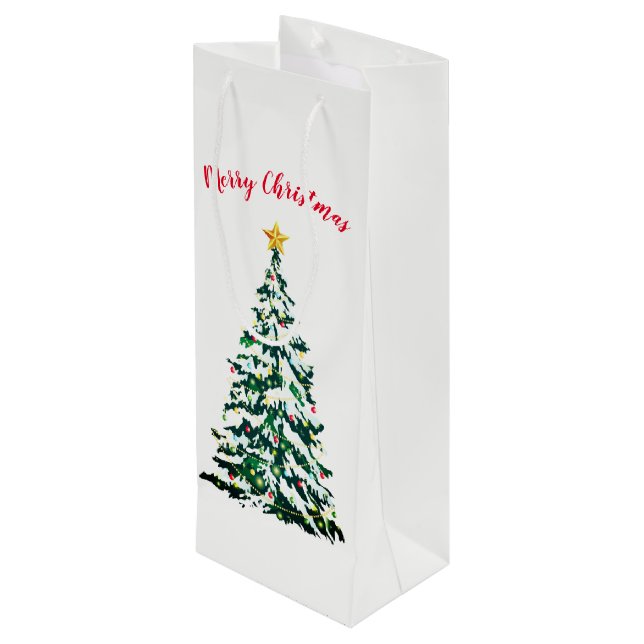 Christmas Holiday Paper Gift Bag (Back Angled)