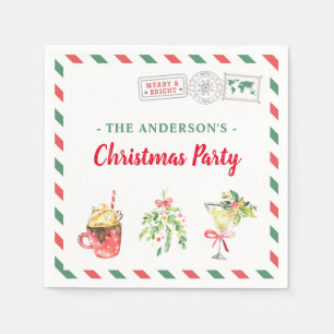 Christmas Holiday Party Dinner Customized Cocktail Napkin