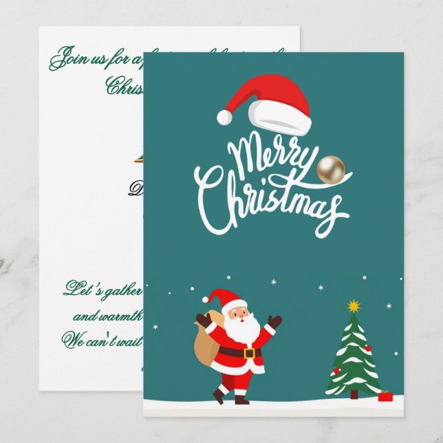 Christmas Holiday Party Editable Printable  Invitation (Front/Back)