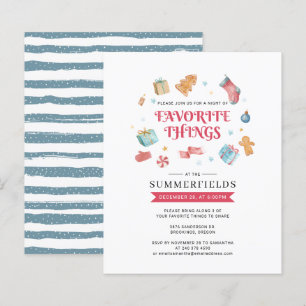 Christmas Holiday Party Favourite Things Invitatio