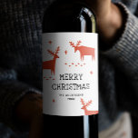 Christmas Holiday Party | Festive Red Reindeer Wine Label<br><div class="desc">Dress up your holiday wine bottles with this festive “Merry Christmas” wine label featuring a red reindeer design. Perfect for Christmas parties, hostess gifts, dinner tables, or small business packaging. The clean, cheerful design adds a warm seasonal touch to any bottle. Great for classic or modern holiday themes. Ideal as...</div>