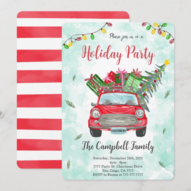 Christmas Holiday Party Invitation (Front/Back)