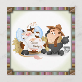 Christmas Holiday Party Invitation - Funny Cow