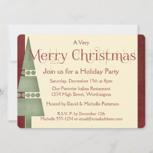 Christmas Holiday Party Invitation Tree Design 1
