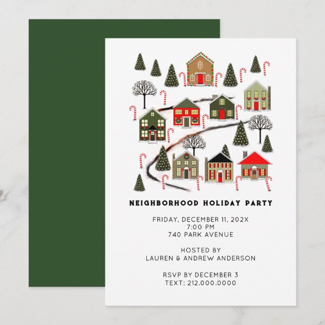 Christmas Holiday Party Invitations (Front/Back)