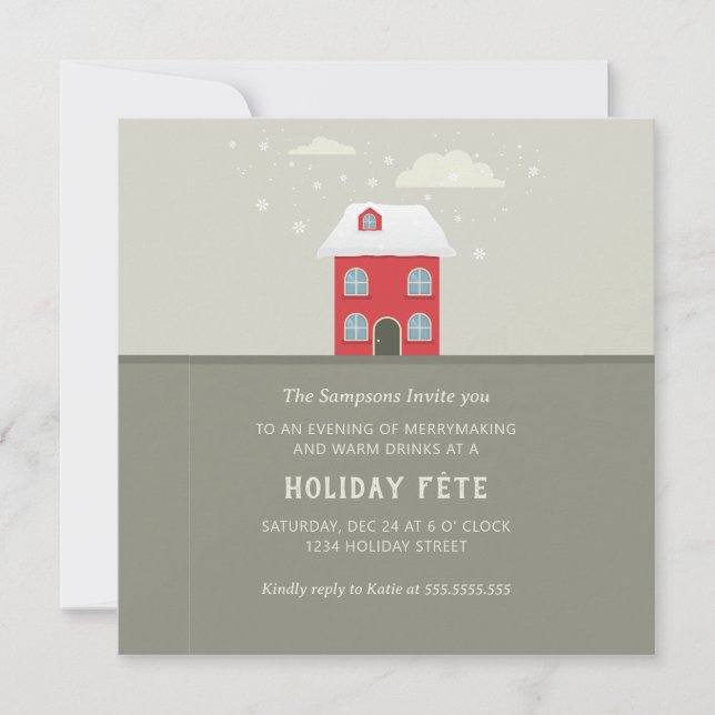 Christmas Holiday Party Invite Card (Front)