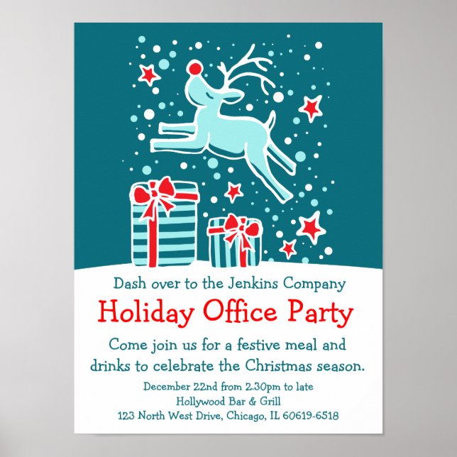 Christmas holiday party office poster (Front)