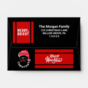  Christmas Holiday Party Red Black Envelope