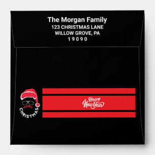 Christmas Holiday Party Red Black Envelope