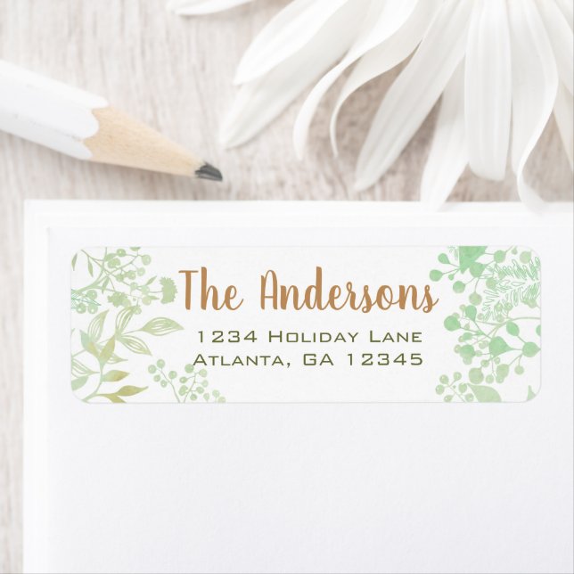 Christmas Holiday Pastel Green Return Adresse (En situation)