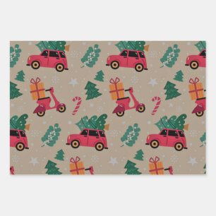 Christmas Holiday Patten Wrapping Paper Sheet