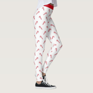 Christmas Holiday Pattern Candy Cane Leggings