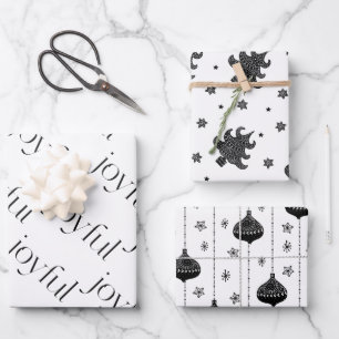 Christmas Holiday Pattern Scandinavian Style Wrapping Paper Sheet