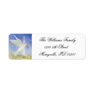 Christmas Holiday Peace Dove Return Address Labels