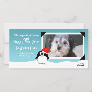 Christmas Holiday Penguin Photo Card