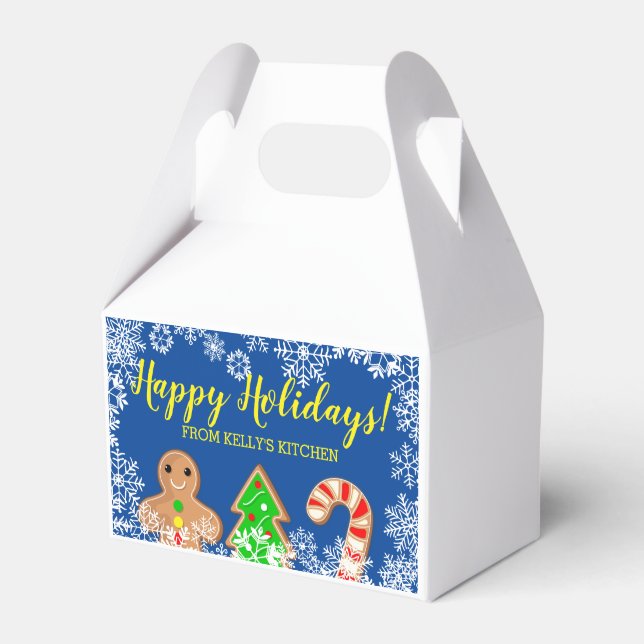 Christmas holiday personalized cookie treat box (Front Side)