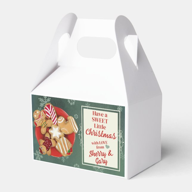 Christmas holiday personalized cookie treat box (Front Side)